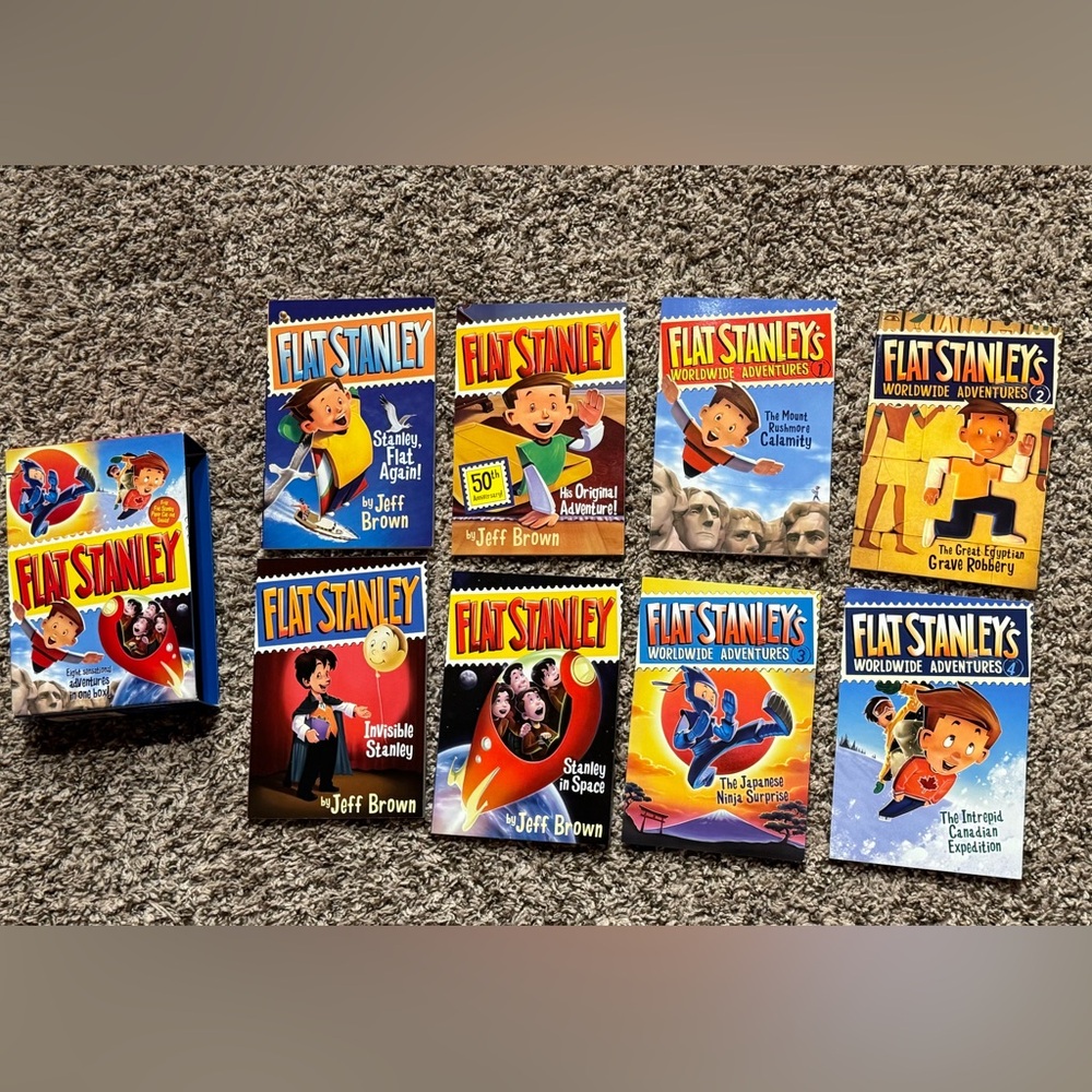 8 Flat Stanley book lot